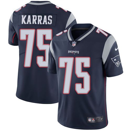 Men New England Patriots #75 Ted Karras Nike Navy Limited NFL Jersey->new england patriots->NFL Jersey